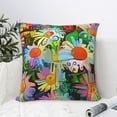 thumbnail image 6 of YFYANG Square Decorative Throw Pillow Case (Without Pillow Insert), Watercolor Daisy Pattern Bedroom Sofa Car Cushion Cover, 18"x18", 6 of 9