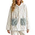 thumbnail image 4 of CQXIDFH Women Pajama Top Textured Fleece Bed Jacket Plush 3D Pajama Top Soft Warm Layer for Cold Mornings & Dorms Comfortable Casual Sleepwear Loungewear & Nightwear, 4 of 4