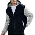 thumbnail image 3 of guisaled Mens Winter Hoodies Thick Warm Sherpa Lined Hooded Jacket Zipper Up Patchwork Casual Heavyweight Fleece Sweatshirts, 3 of 8