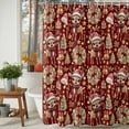 thumbnail image 3 of Shower Curtain 72"W x 96"L Winter Christmas Tree Deer Bells Xmas Hat Red Fabric Shower Curtains Set with Hooks Water Repellent Bathroom Curtains Machine Washable Bathroom Accessories, 3 of 9