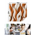 thumbnail image 4 of Burnt Orange White Moire Cloth Napkins Set of 4 Reusable Dinner Napkins, Modern Abstract Art Cocktail Napkin Washable Table Napkins for Wedding/Holiday Party/Baby Shower 20"x20", 4 of 7