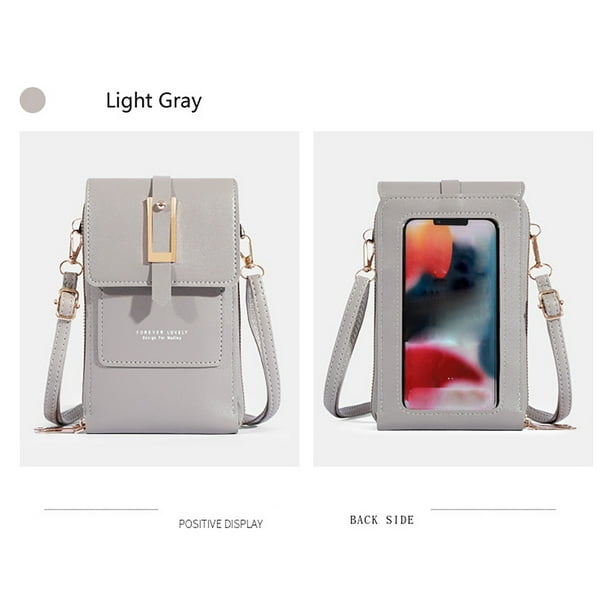 Yhmxh Organizadores y almacenamiento Bolsos para teléfono con pantalla táctil para mujer, minibolsos cruzados de cuero para teléfono móvil, cartera de hombro con ranuras para tarjetas de crédito