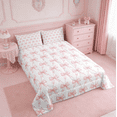 thumbnail image 5 of Manfei Kawaii Bow Bedding Comforter Set,Girls Bow Knot Twin Comforter Sets,Pink White Bedding Set,Breathable Bedroom Decorative Reversible,2pcs, 5 of 8