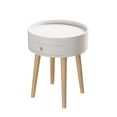 thumbnail image 4 of SYNGAR Modern Coffee Tables for Living Room, Cocktail Table Coffee Table with Drawer and Sturdy Wood Legs, Sofa Center Table Tea Table for Bedroom Apartment, Reception, White, 4 of 8