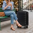 thumbnail image 5 of 2 Piece in ABS Spinner Wheel Luggage Sets, Hardside Suitcase with Combination Lock,20 inch Carry On Luggage 14 inch Cosmetic Case, 5 of 8