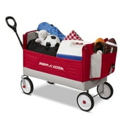 Radio Flyer, Family Wagon with Canopy, Folding Wagon, Light Gray and Red