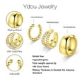 thumbnail image 5 of Ydou Cuffs Earrings for Women Non Pierced Earrings, Clip on Cartilage Earrings Dainty 14K Gold Plated Cubic Zirconia Huggie Hoop Earring for Women Trendy Jewelry Set 3pcs, 5 of 6