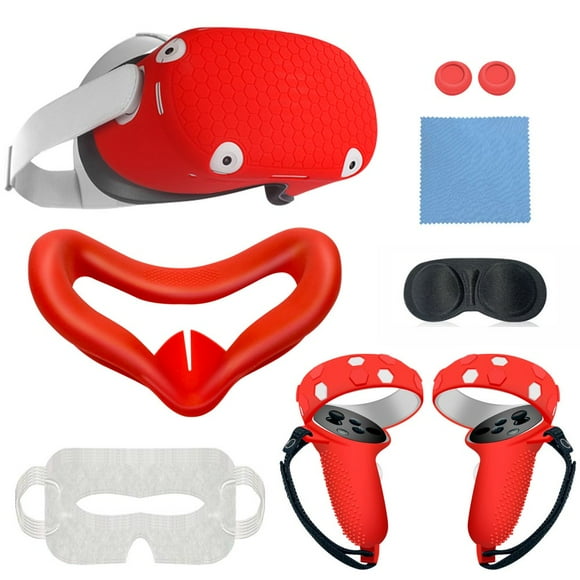 YOPTOP VR Headset Black VR Glasses with Handle High-End Silicone VR Accessories White,red