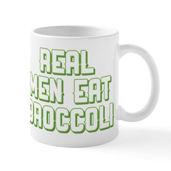 CafePress - Real Men Eat Broccoli - 11 oz Ceramic Mug - Novelty Coffee Tea Cup