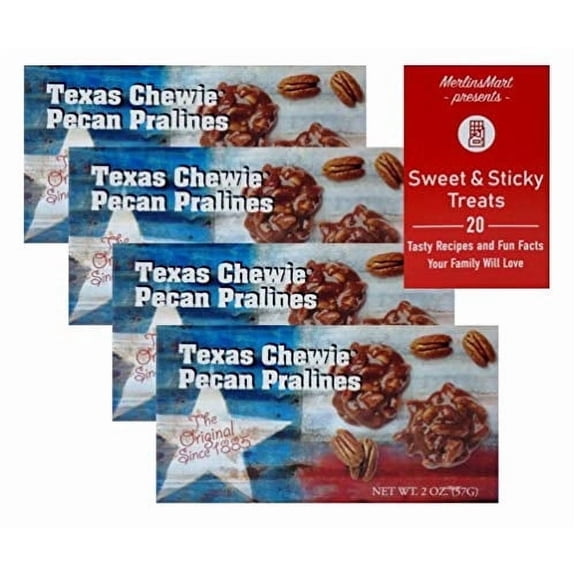 Pecan Pralines Caramel Candy Clusters Gift Box | Texas Flag Souvenir (4 Pack - 2 ounces each)   MerlinsMart Zine | Lammes Candies