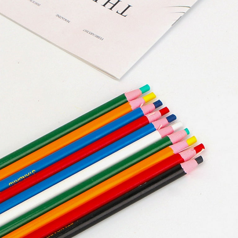 12pcs Peel-off Pen Tailoring Pen Easy To Remove Marker Colorful Grease  Pencil for Cloth Metal Wood Leather (Mixes Color) 