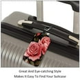 thumbnail image 3 of Square 2Pack PU Leather Roses Cruise Luggage Tag with Privacy Cover and Name ID Tag for Travel Handbags Backpacks Luggage Tags, 3 of 6