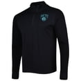 thumbnail image 2 of Men's Levelwear Black Brooklyn Nets Nano Engineered Knit Fabric Quarter-Zip Jacket, 2 of 3