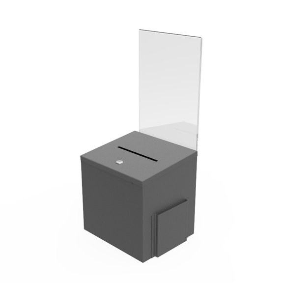 FixtureDisplays Metal Donation Box Suggestion Box Fund-Raising Box Collection Charity Ballot Box 8.5x11 Header