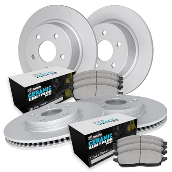 R1 Concepts Carbon Coated Disc Brake Rotor Set with Euro Ceramic Pads WDTN2-11004