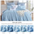 thumbnail image 5 of Tufted Comforter Set,3 Pieces,Jacquard Embroidery Damask,Soft Lightweight Shabby Chic Bedding Set for All Seasons,Light Blue,Queen, 5 of 5