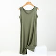 thumbnail image 2 of Swuxness Women's Sleeveless Pajama Dress, Women's Nightgowns, Women's Solid Color Lightweight Soft Comfortable Breathable Tank Long Nightgowns for Ladies Army Green, XXL, 2 of 5