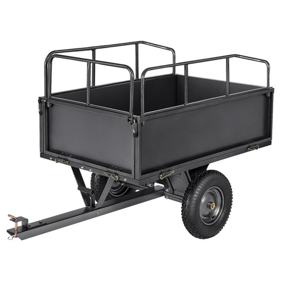 Steel Dump Cart 17 Cu. Ft 600LB for ATV/UTV Trailer Tow Behind Heavy Duty