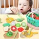 thumbnail image 1 of Juguete de frutas cortadas Fiudx rompecabezas de frutas y verduras juego de cocina 17 Uds, 1 of 7