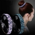 thumbnail image 5 of MODANU 16 Pack Large Rhinestone Gem Jeweled Glitter Leaf Plastic Hair Claws Clips Ponytail Bun Chignon Twist Holder Thick Hair Up Accessories for Women and Girls, 4 Colors, 5 of 7