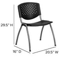 thumbnail image 2 of Flash Furniture RUT-F01A-BK-GG Stacking Chair w/ Black Plastic Seat & Titanium Metal Frame, 2 of 5