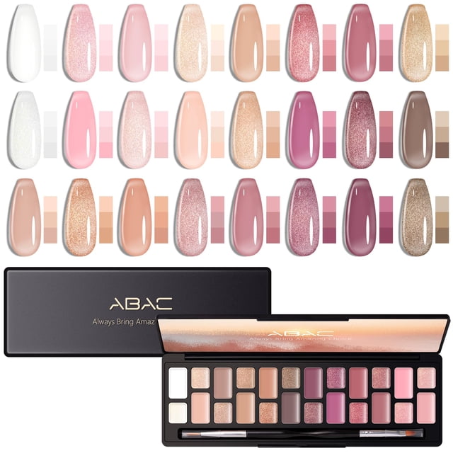 Set de esmaltes de uñas ABAC Solid Jelly Gel, 24 colores, sin hema