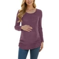 thumbnail image 3 of Women's Maternity Tops Sweaters Long Sleeve Knit Pregnancy Shirts Clothes, 3 of 5