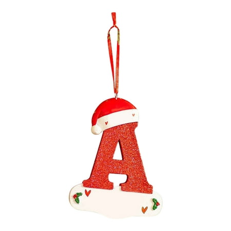 

Hinvhai Clearance Christmas Little Red Hat Letter Pendant Diy Writable Name 26 Letter Pendant