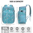 thumbnail image 3 of Tropical Shark Cooler Backpack - Minimalist Ocean Themed Insulated Backpack, 20L Long-Lasting Insulation for Camping, Hiking & Outdoor Adventures, 3 of 6