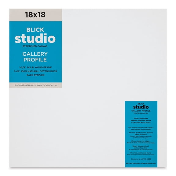 Blick Studio Stretched Cotton Canvas - Gallery Profile, 18" x 18"