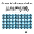 thumbnail image 3 of waltyotur 51Pcs 2 Inch Roll Lock Quick Change Disc, Grind Aid Quick Change Sanding Discs Aluminum Oxide Coated Die Grinder Accessories with 1/4 Inch Drill for Surface Prep and Finishing Work, 3 of 5
