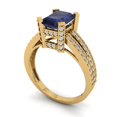 thumbnail image 2 of Solitaire with Accents Engagement Ring for Women - 2.45ct Simulated Blue Sapphire in 14K Yellow Gold Promise Ring, 2 of 6