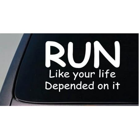 run like your life Running shoes sticker decal 10k 5k half marathon