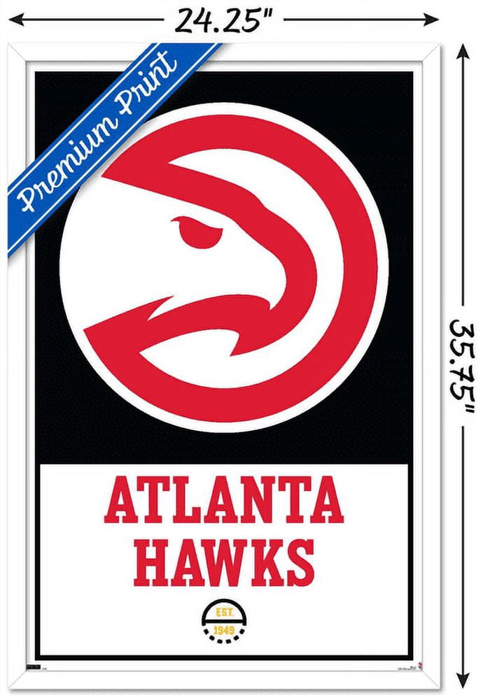 NBA Atlanta Hawks - Logo 21 Wall Poster, 22.375" x 34", Framed