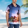 thumbnail image 2 of Lsque Lantern On Snow With Christmas pattern Hawaiian Shirt for Men, Unisex Summer Beach Casual Short Sleeve Button Down Shirts-3X-Large, 2 of 9