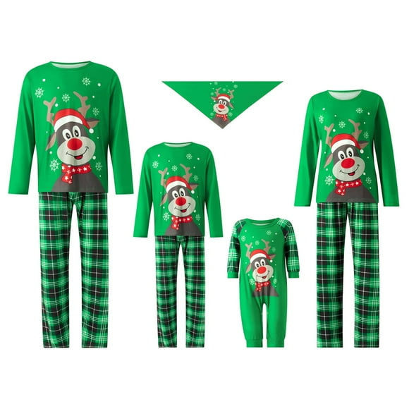 Pijamas familiares navideños Fiomva, pijamas navideños a juego, ropa de dormir navideña, conjunto de pijamas para parejas, niños y bebés