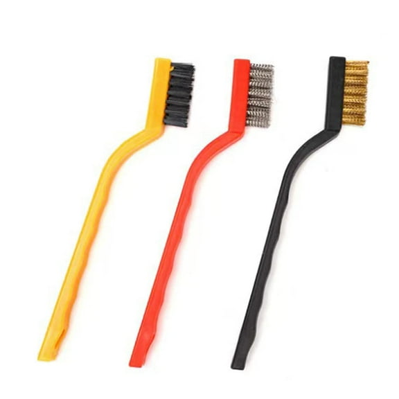 6Pcs Mini Wire Brush, Small Wire Brush Set, Mini Brass Wire Brushes, Stainless Steel Wire Brush for Cleaning Rust and Heavy Dirt