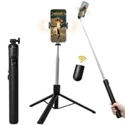 GARITIN Selfie Stick Tripod for Phone with Remote Control & Holder, Black