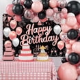 thumbnail image 2 of Happy Birthday Backdrop Rose Gold Happy Birthday Banner for Women Men Birthday Party Decorations Photography Background Party Suppiles 70.8 x 43.3 Inch, 2 of 6