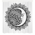 thumbnail image 3 of Ambesonne Astrology Shower Curtain, Mandala Moon Bohemian, 69"Wx75"L, Black White, 3 of 5
