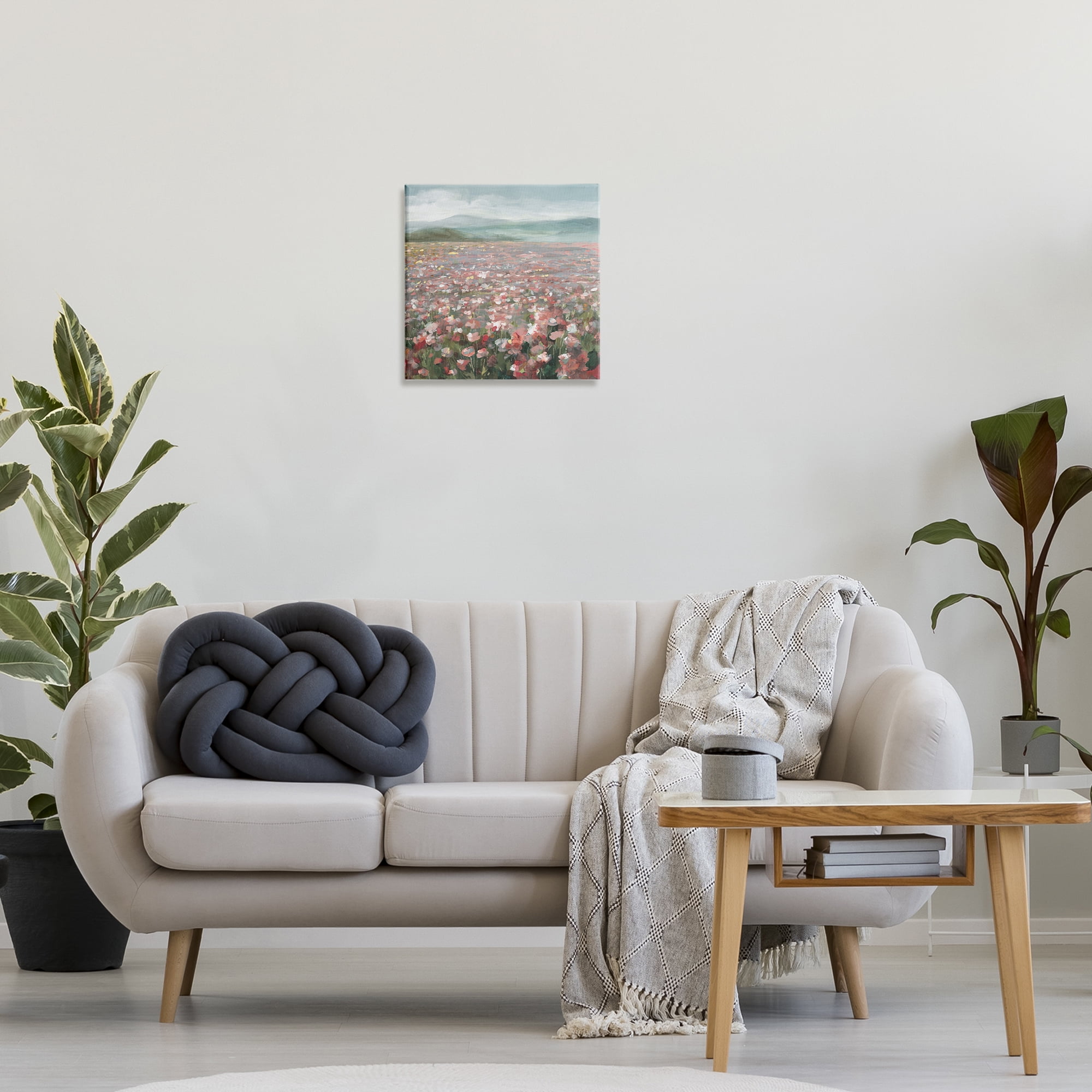 Stupell Industries Soft Headland Wildflowers Landscape Painting Gallery Wrapped Canvas Art Print Wall Art, 17 x 17