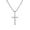 Silver, variant on Gold Plated Stainless Steel Cross Necklace for Men and Women, Christian Cross Pendant with 22 Inch Franco Chain Waterproof Hypoallergenic Faith Jewelry Gift