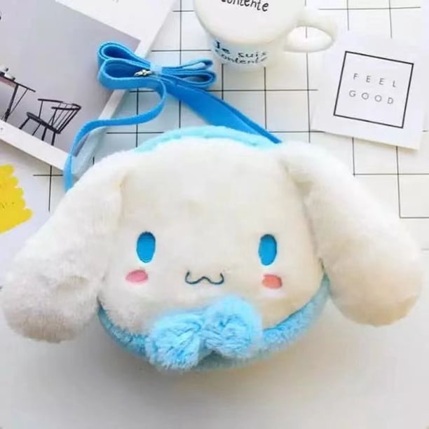 Sanrio-Bolso de peluche de Anime Cinnamoroll Backapck para niños, mochilas de peluche Kawaii para niñas, bolsos de mensajero para mujeres, regalos