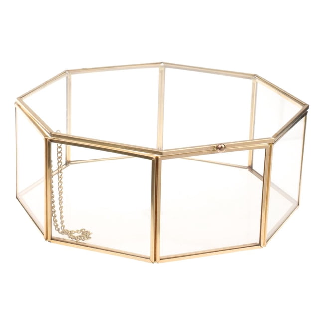 Terrario Geométrico de Cristal , Contenedor de Plantas Suculentas, Decoración de , Portavelas de Joyería 245x245x10 cm Yotijar Terrario geométrico