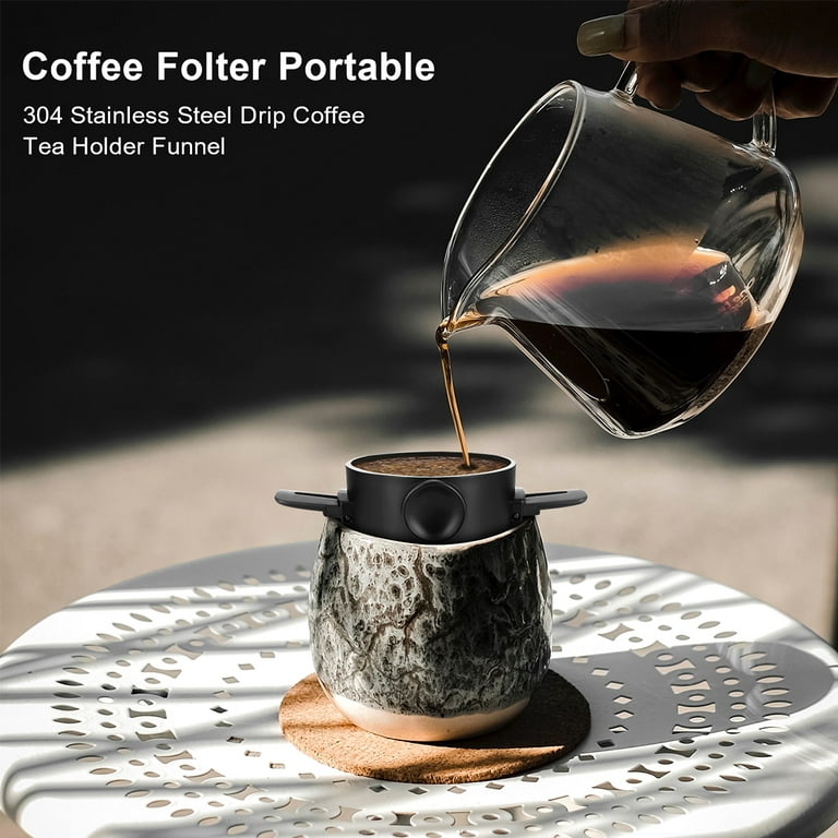 Pour Over Coffee Filter, Portable Stainless Steel Reusable Coffee Dripper  Cone - Mini Collapsible Paperless Single Serve 1-2 Cup Coffee Maker For  Travel Camping Offices Backpacking - Temu Germany
