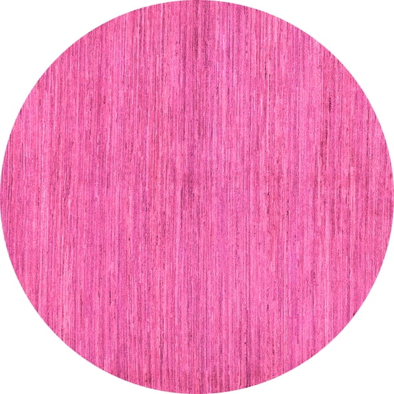 Ahgly Company Indoor Round Abstract Pink Modern Area Rugs, 7' Round