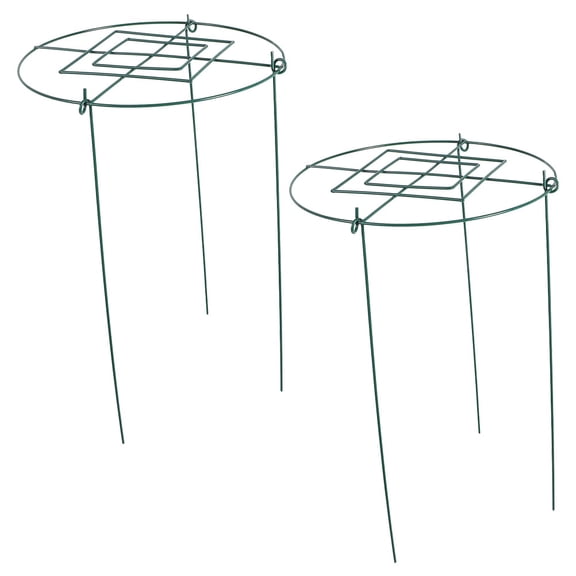 OFFIGAM Set of 2 Green Metal Plant Trellises, Support for Potted Plants, Garden Climbing Vines and Outdoor Use