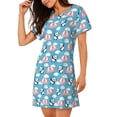 thumbnail image 2 of Lsque Panda Flying in the Sky Pattern Nightgowns for Women Sleep Shirts Short Sleeve Nightshirt Pullover Nightdress Soft Sleepwear Relaxed Fit Nightdress, 2 of 6