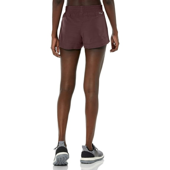 adidas Womens 3-Stripes Woven Heather Shorts Size X-Small Color Shadow Maroon