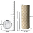 thumbnail image 5 of 20oz Golden Christmas Pattern Skinny Tumblers Stainless Steel Tumbler with Lid and Straw,Vacuum Insulated Double Wall Travel Tumbler Cups with Cleaning Brush for Coffee,Tea, 5 of 6